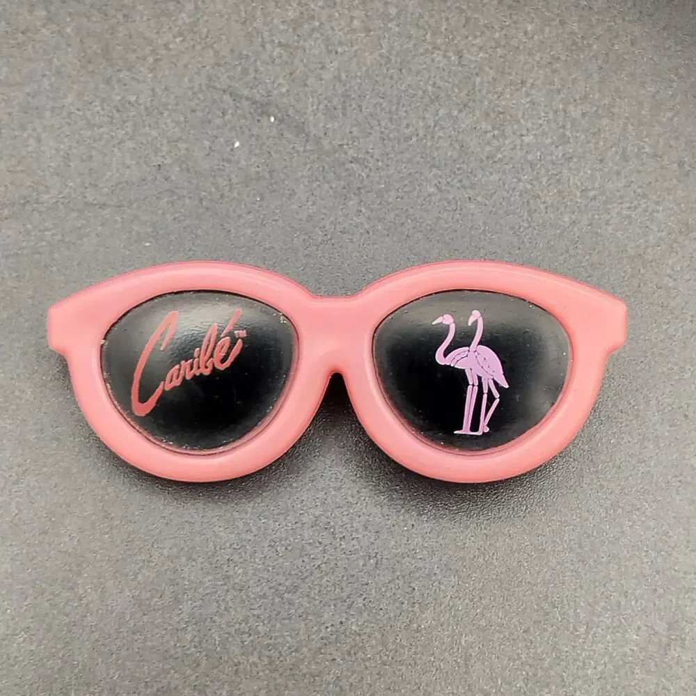 Vintage Caribe Sunglasses Pink Flamingo Pin Brooch Made in China 1997